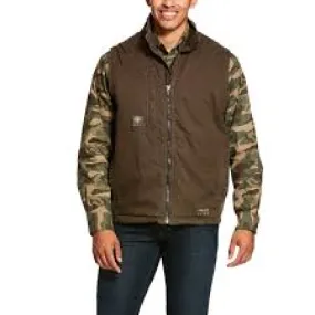 Ariat Mens Rebar Washed DuraCanvas Insulated Vest Wren