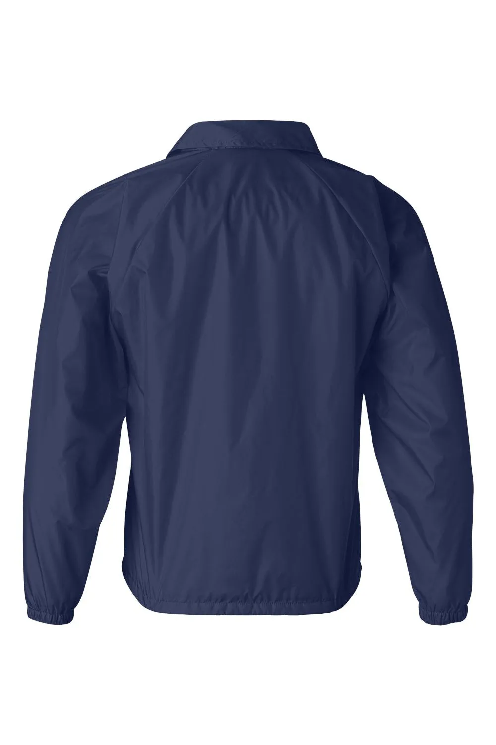 Augusta Sportswear Mens Water Resistant Snap Down Coaches Jacket - Navy Blue