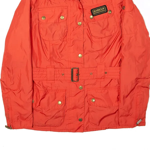 BARBOUR INTERNATIONAL Waterproof Belted Red Jacket Womens S