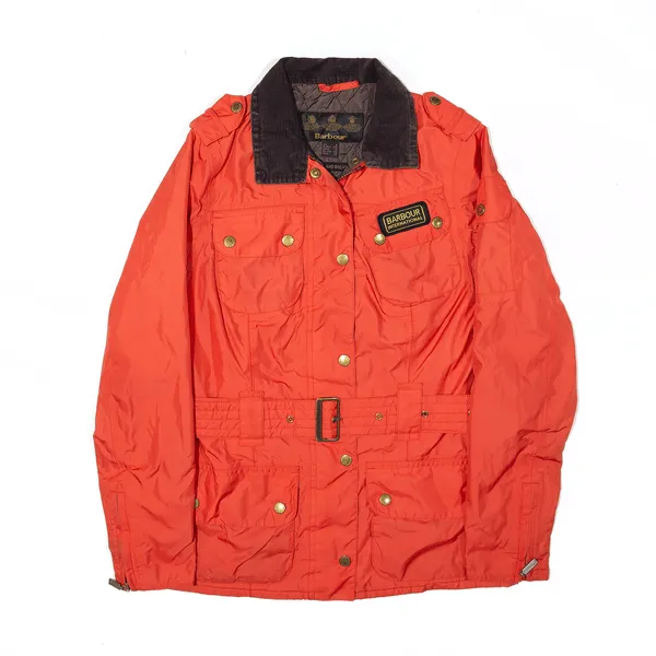 BARBOUR INTERNATIONAL Waterproof Belted Red Jacket Womens S