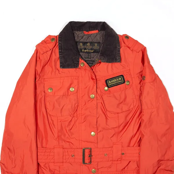 BARBOUR INTERNATIONAL Waterproof Belted Red Jacket Womens S