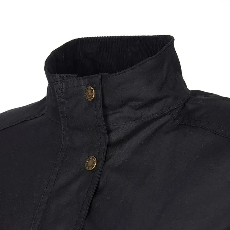 Barbour Ladies Montgomery Wax Jacket - Black-Green Pink Check