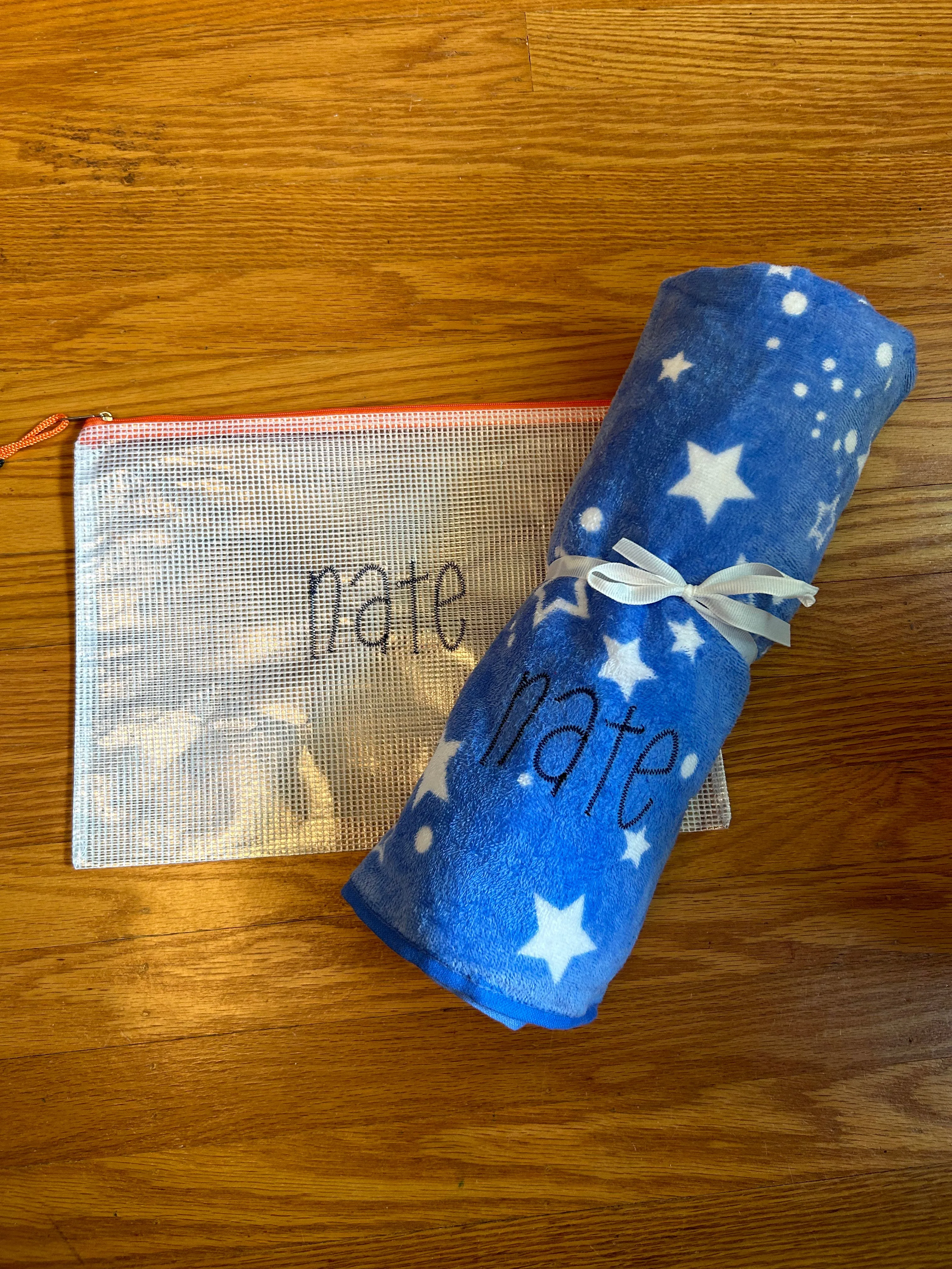 Beach towel and water resistant pouch set