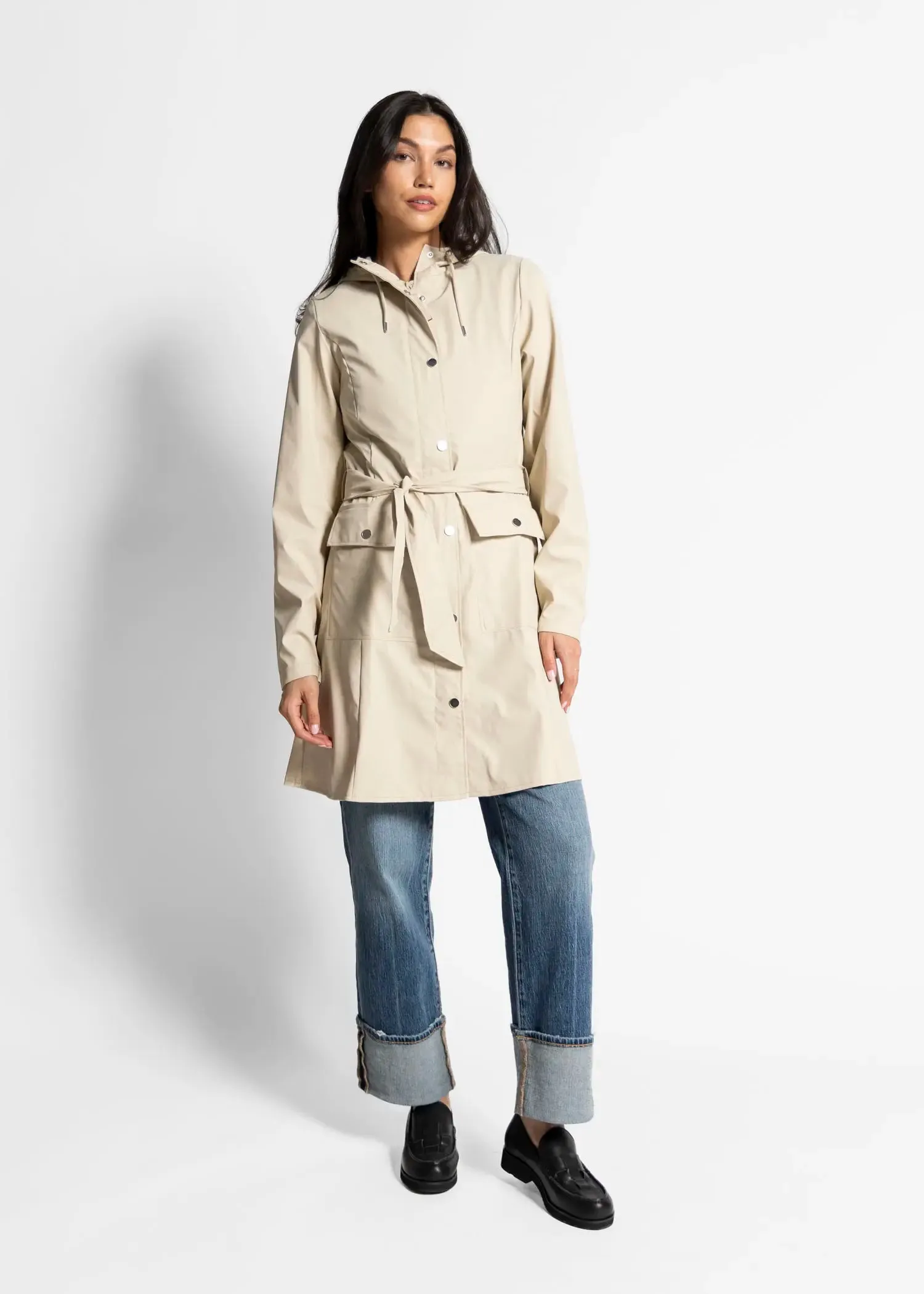 Curve Belted Rain Coat