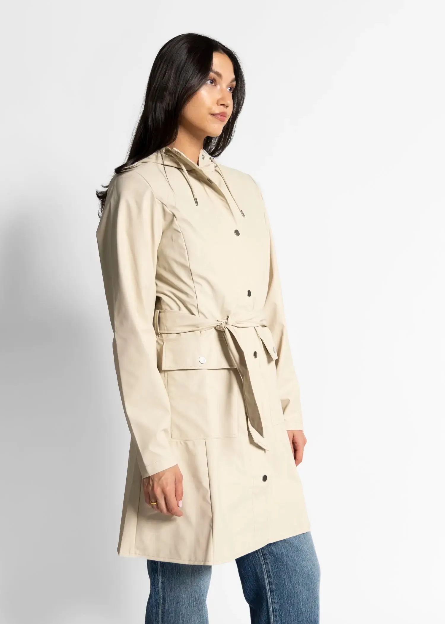 Curve Belted Rain Coat