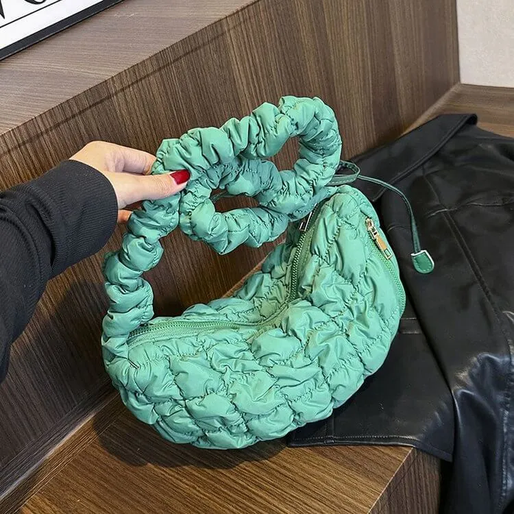 Designer Nylon Shoulder Puffer Tote Side Bag-Showtown