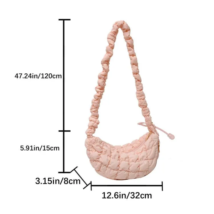 Designer Nylon Shoulder Puffer Tote Side Bag-Showtown