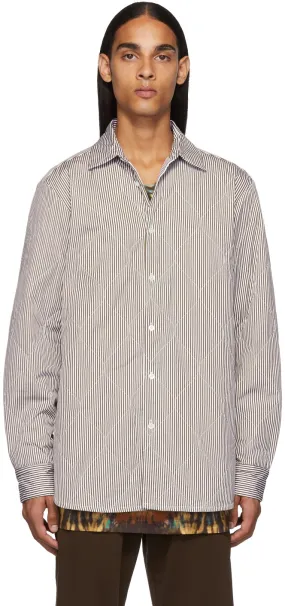 Dries Van Noten Brown Quilted Military Shirt