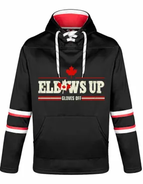 Elbows Up - Adult Pullover Hockey Lace Hooded Sweatshirt Special Offer