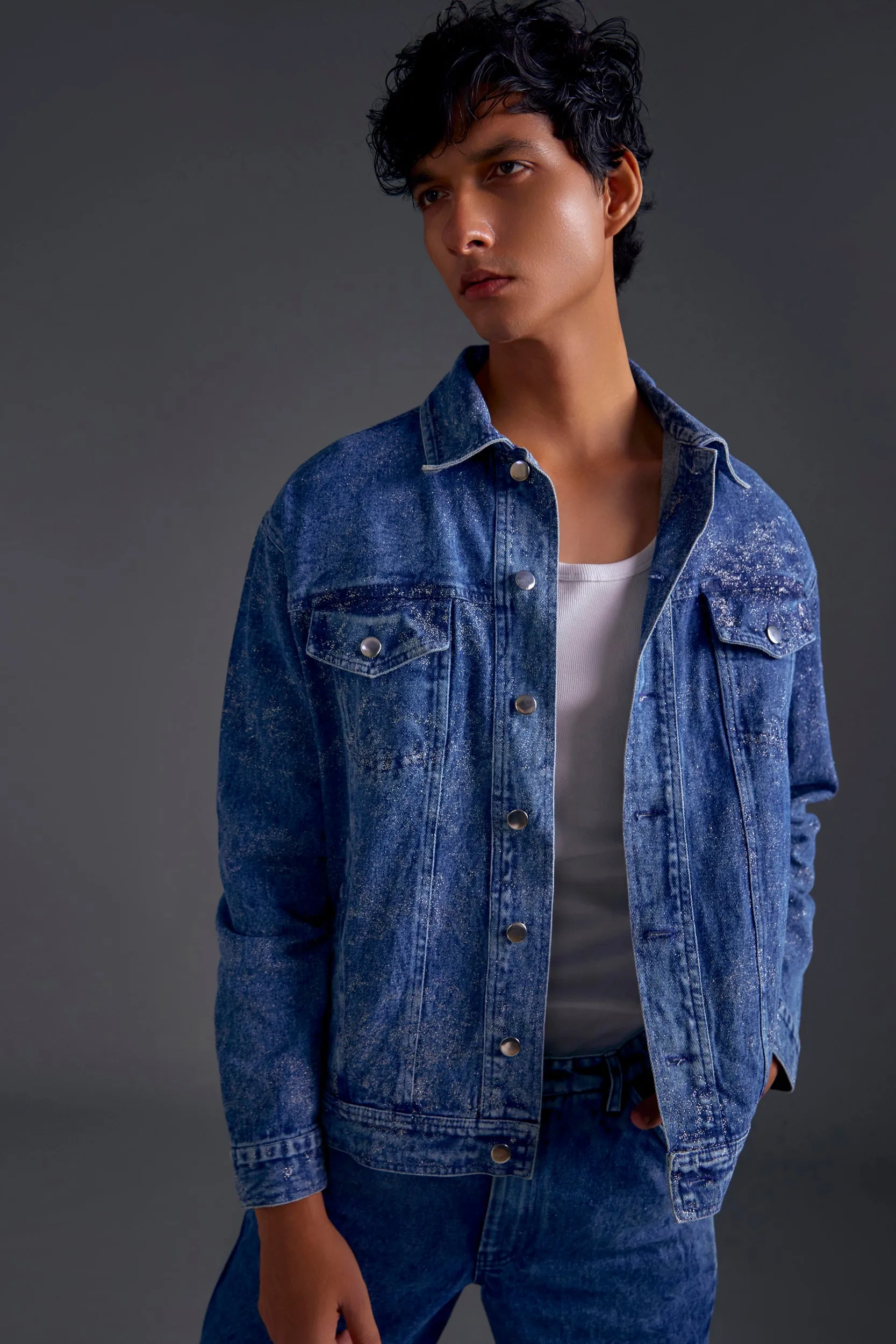 Foil Printed Oversized Jacket