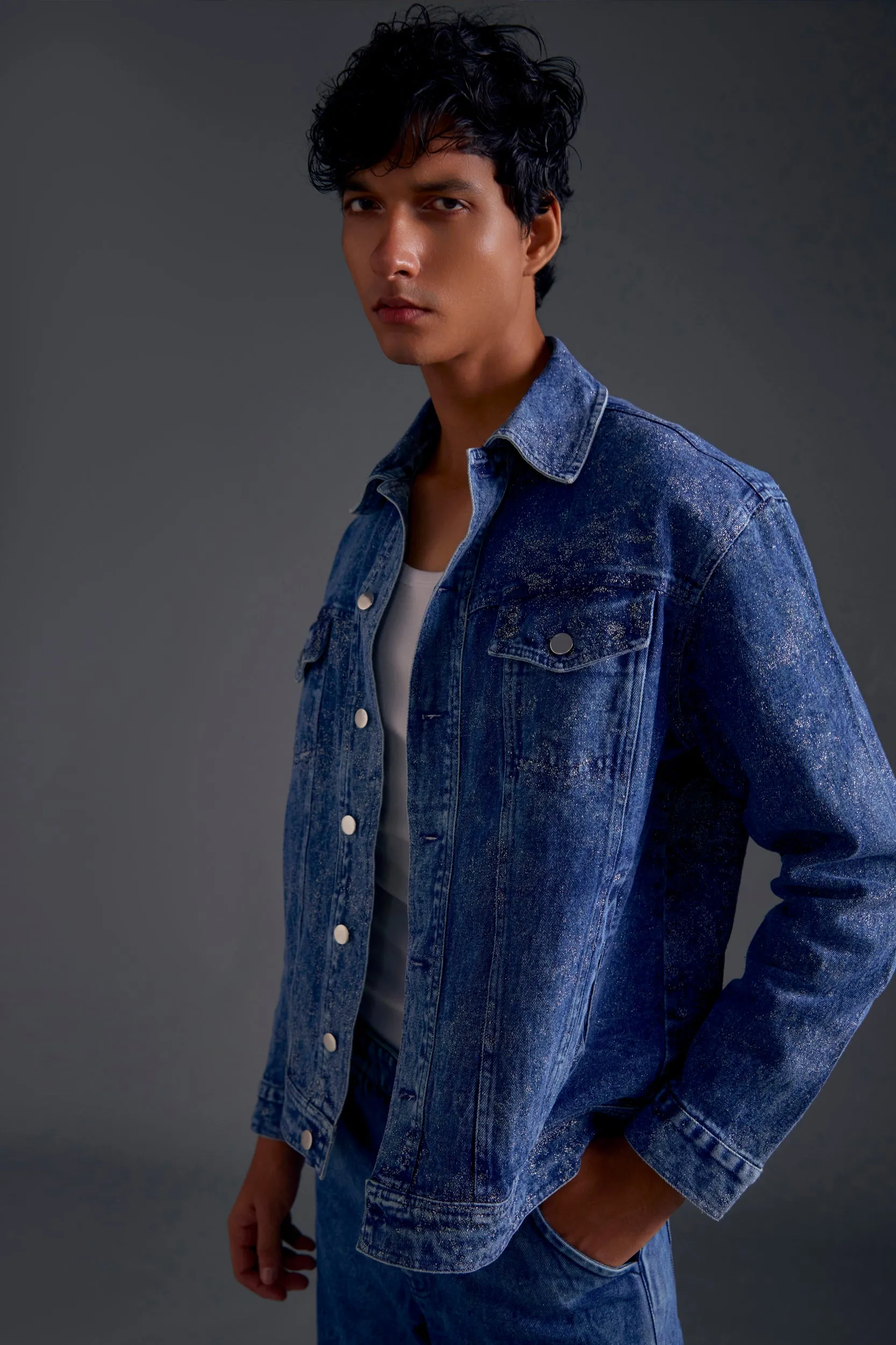 Foil Printed Oversized Jacket