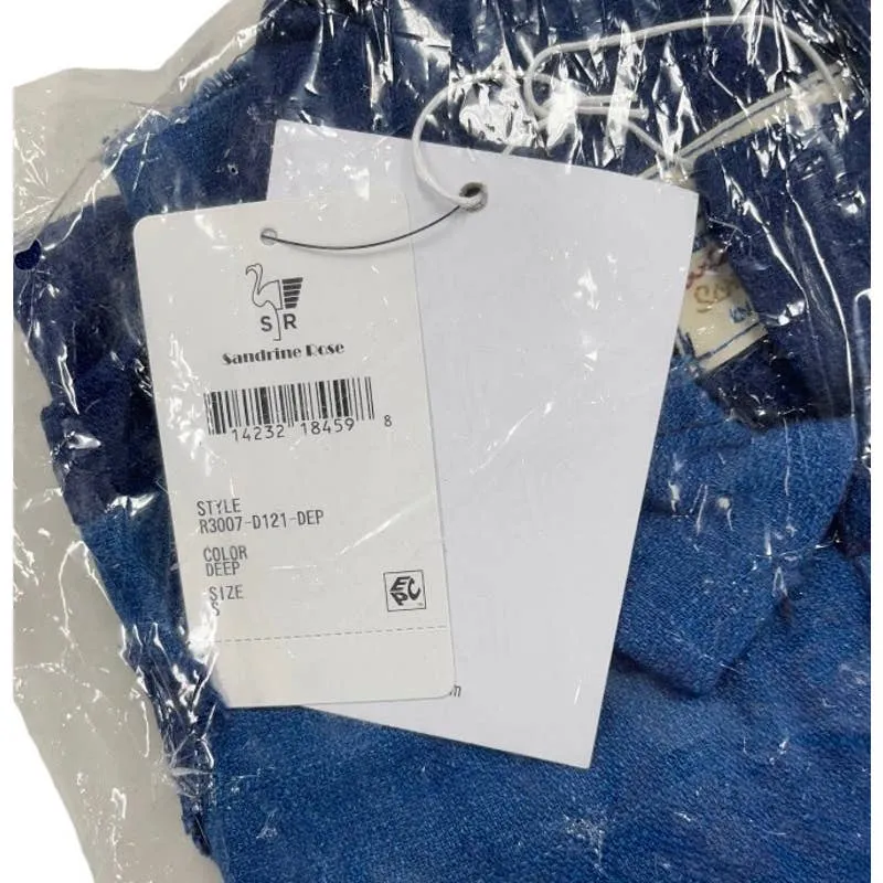 Free People x Sandrine Rose Patchwork Blouse Patchwork Denim Blue Size S