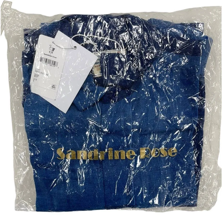 Free People x Sandrine Rose Patchwork Blouse Patchwork Denim Blue Size S