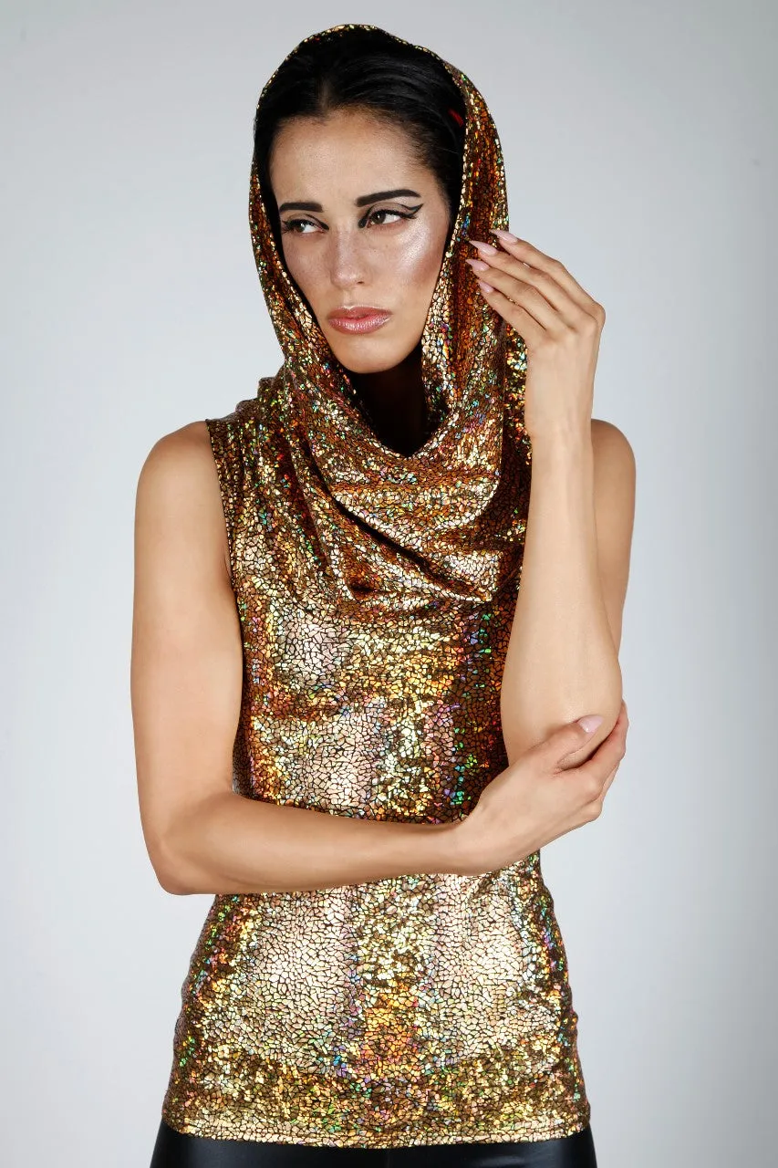 Hooded Tank Top, Gold