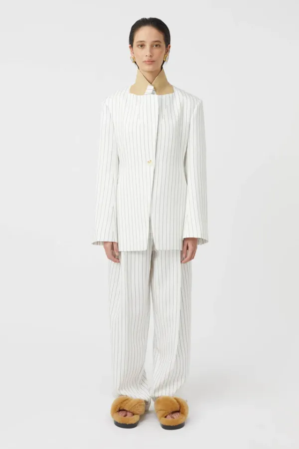 Jagger Blazer White Pinstripe