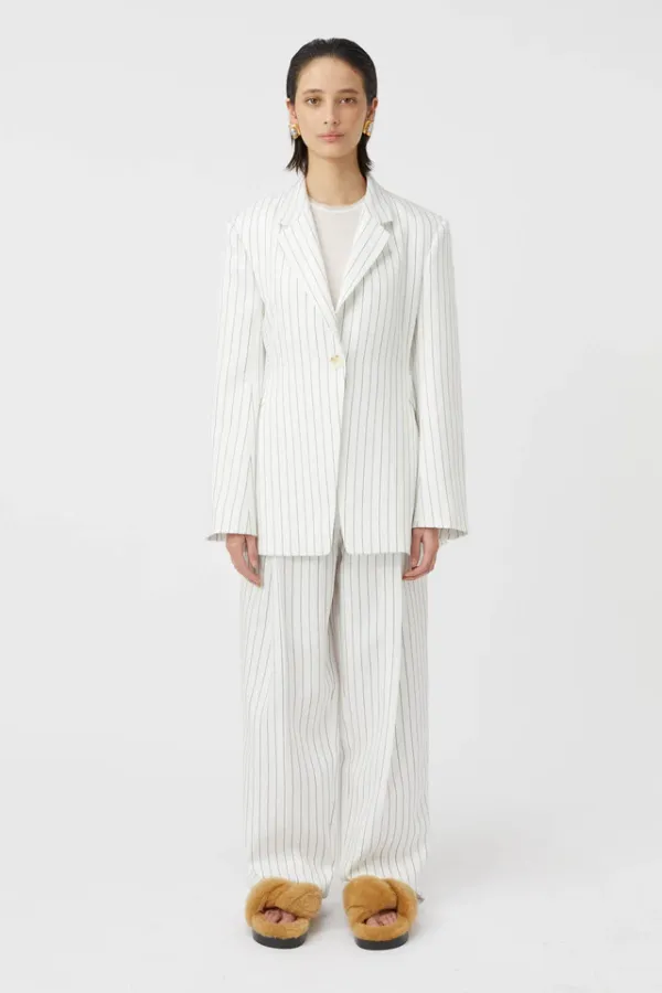 Jagger Blazer White Pinstripe