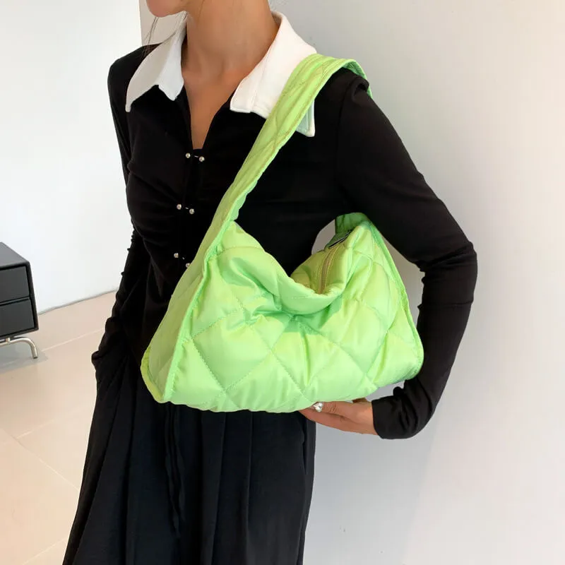 Large Capacity Diamond Underarm Puffer Bag-Showtown