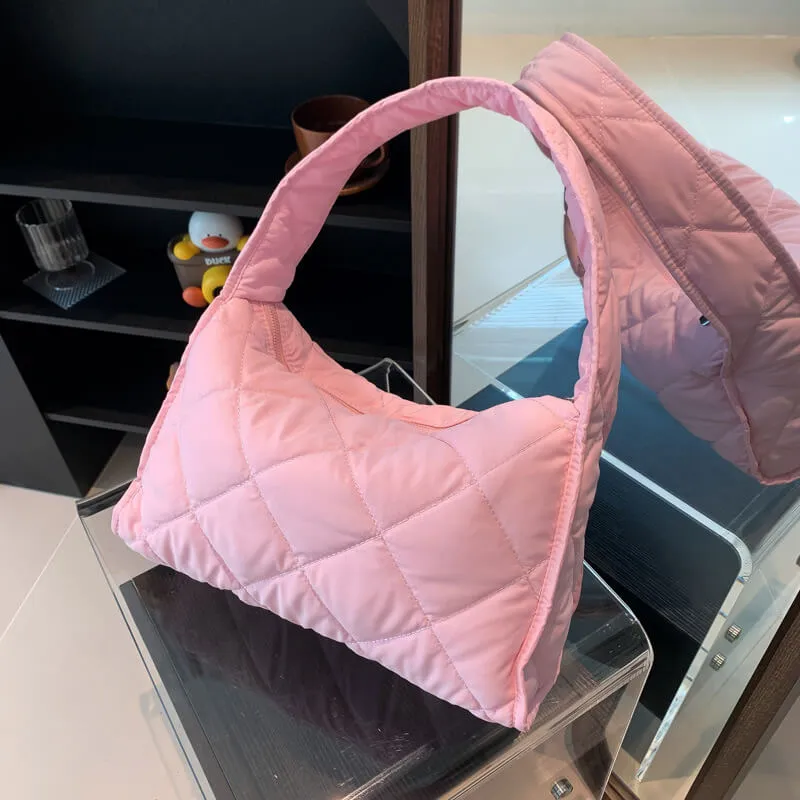 Large Capacity Diamond Underarm Puffer Bag-Showtown