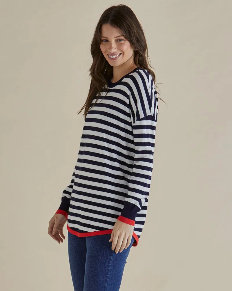 Sophie Knit Jumper - Navy Stripe