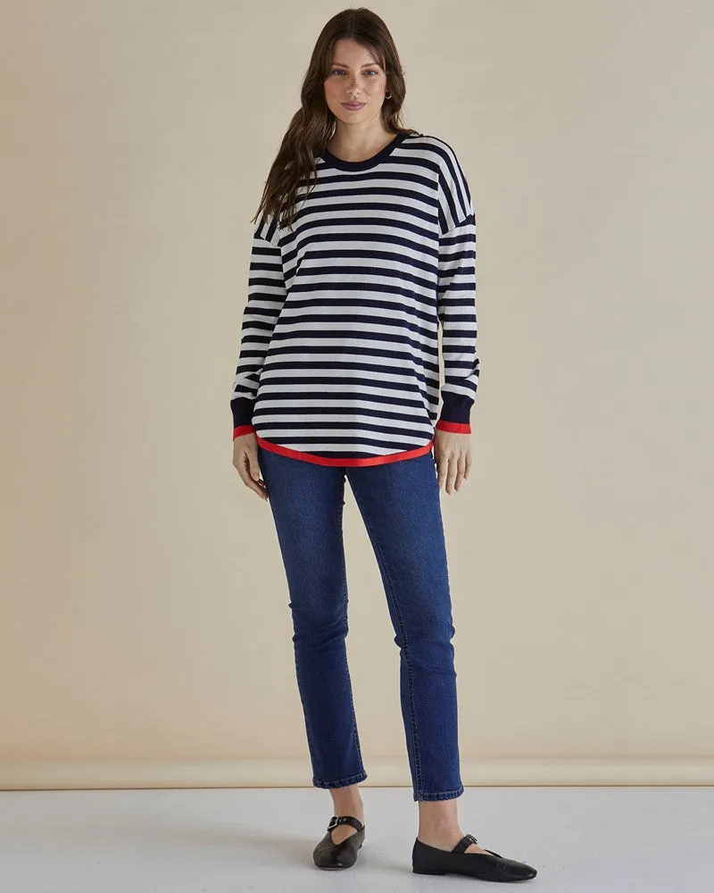 Sophie Knit Jumper - Navy Stripe