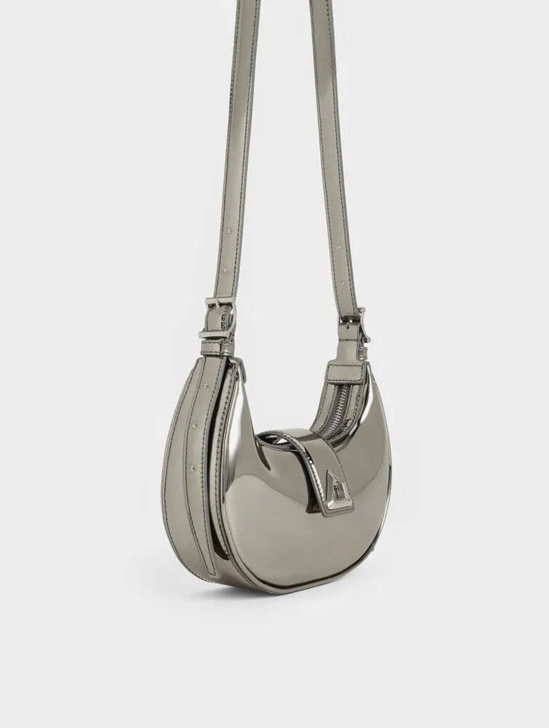 Trice Metallic Accent Belted Shoulder Bag