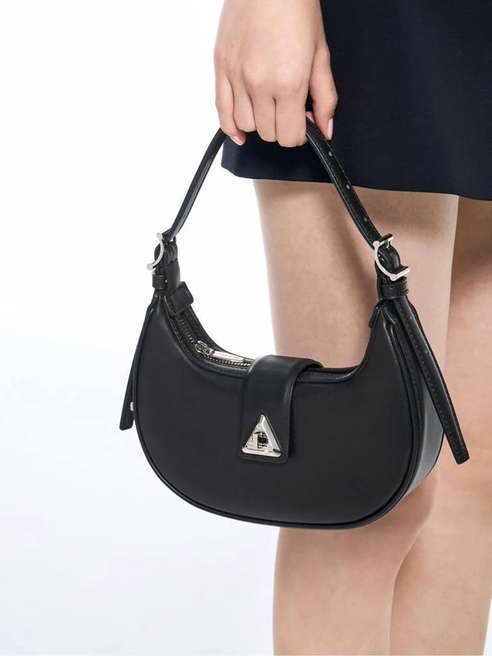 Trice Metallic Accent Belted Shoulder Bag