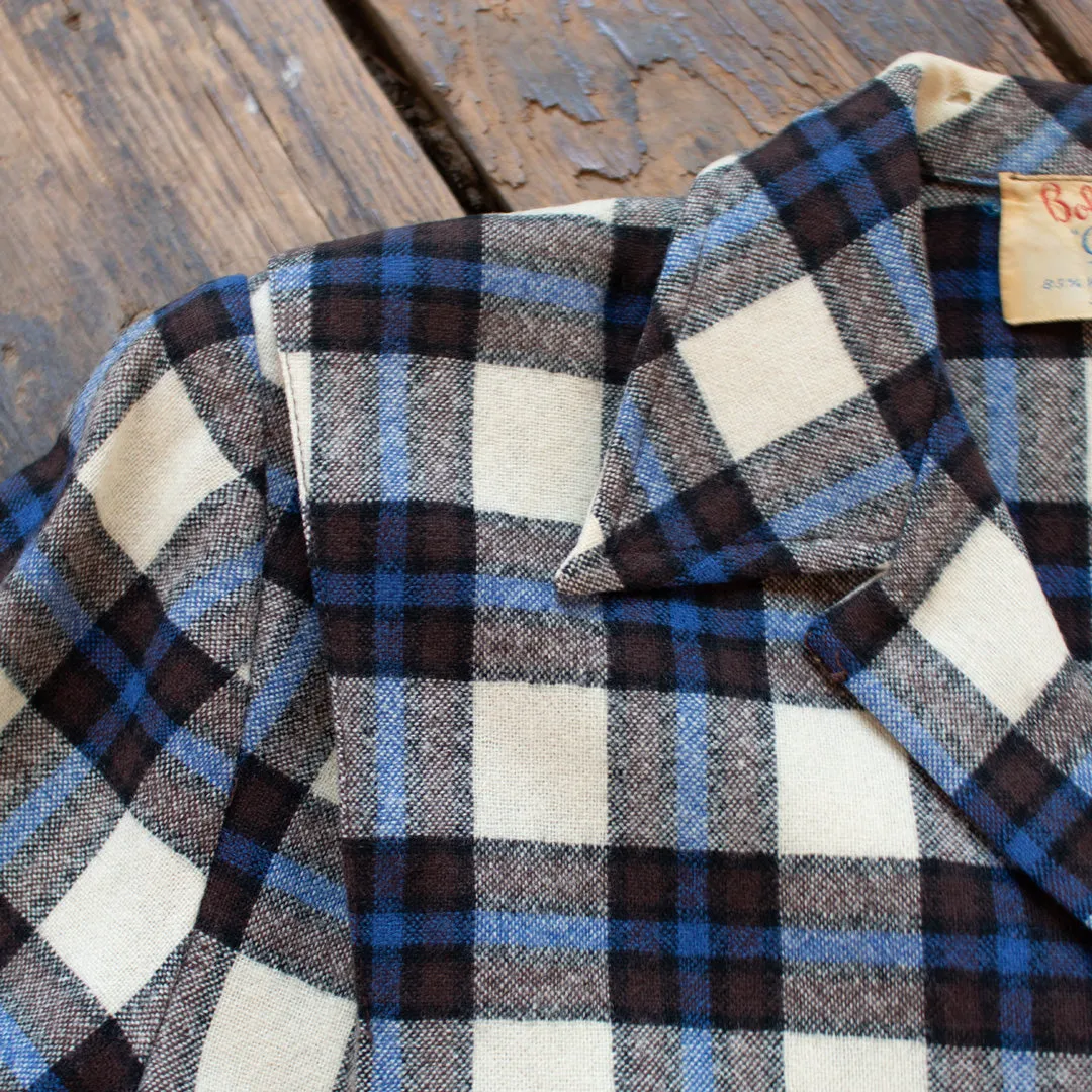 Vintage 1950s Plaid 49er Style Wool Jacket - Medium