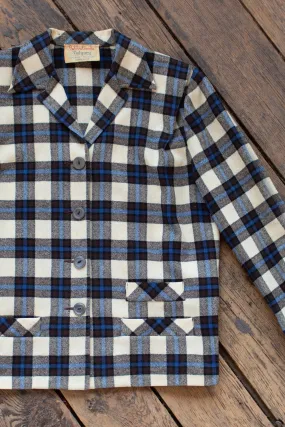 Vintage 1950s Plaid 49er Style Wool Jacket - Medium