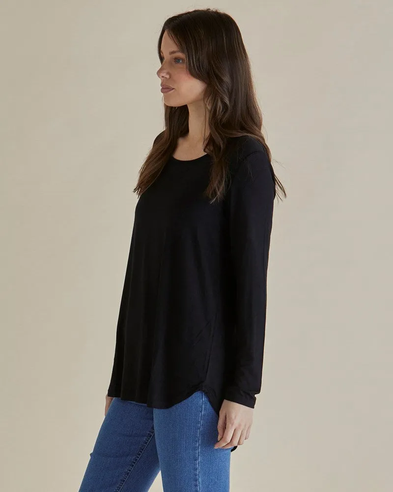Yasmin Long Sleeve Top - Black