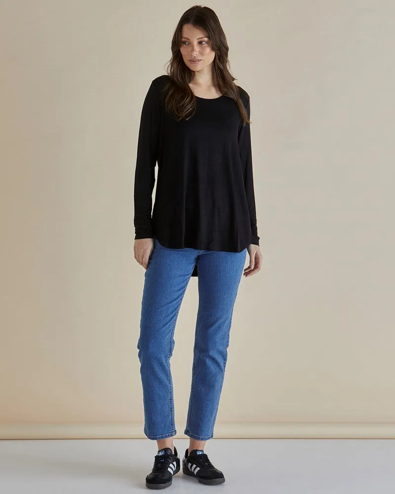Yasmin Long Sleeve Top - Black